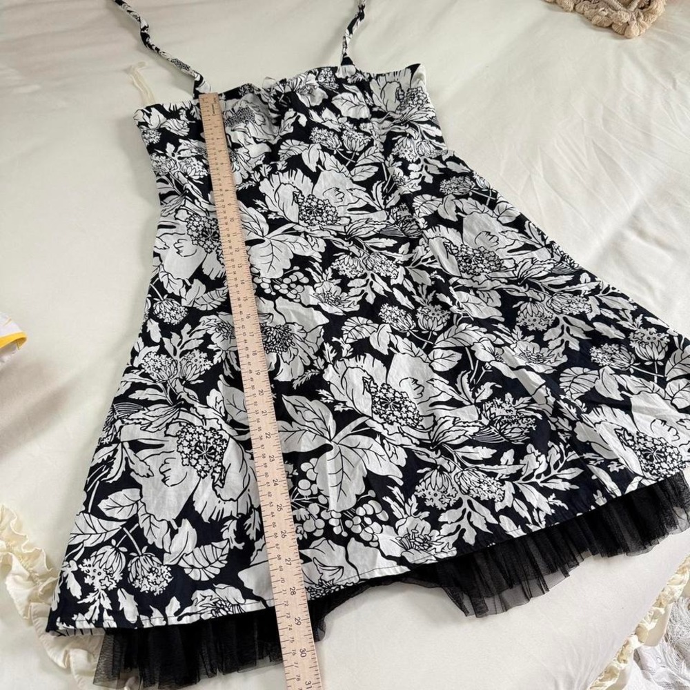 y2k forever‎ black and white floral halter dress - Picture 4 of 6